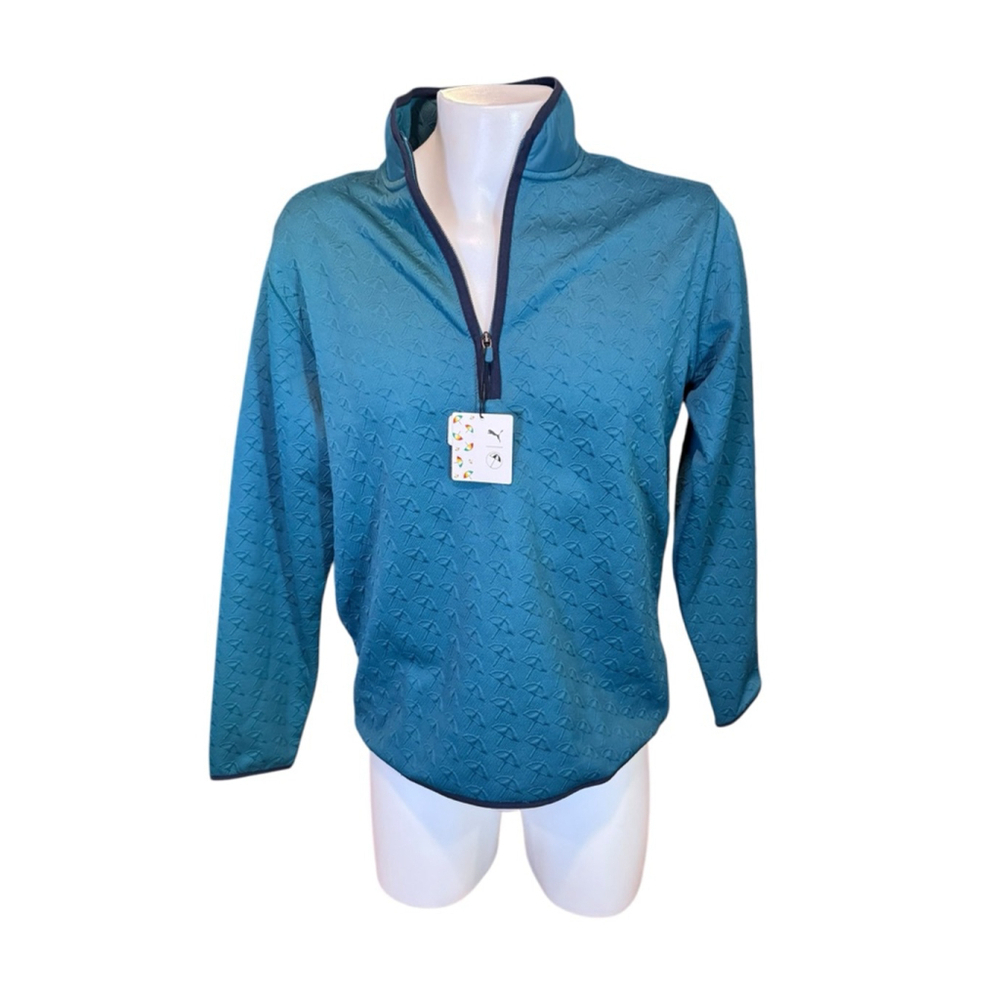 Men's Arnold Palmer Pullover Size M Teal Long Sleeve d23